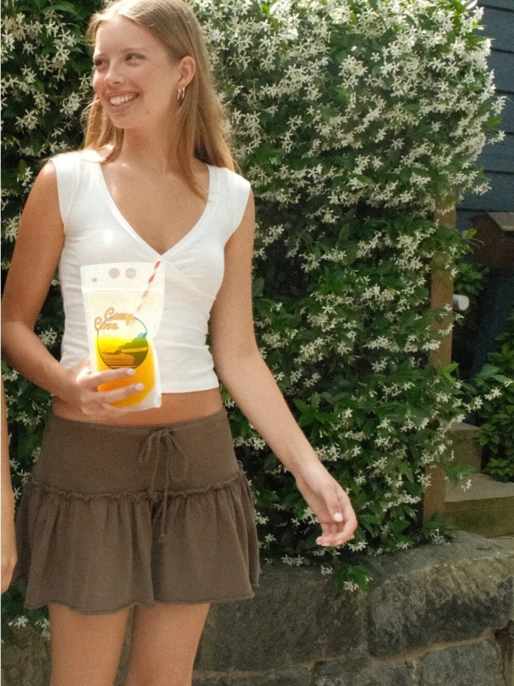 Brandy melville brown Iva mini skirt